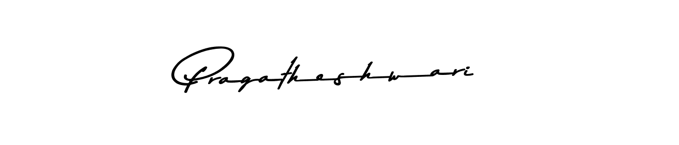 How to make Pragatheshwari name signature. Use Asem Kandis PERSONAL USE style for creating short signs online. This is the latest handwritten sign. Pragatheshwari signature style 9 images and pictures png