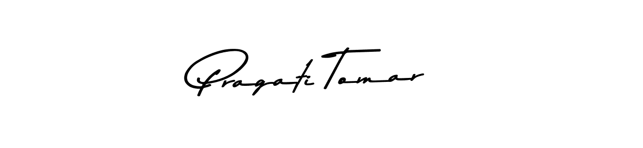 Create a beautiful signature design for name Pragati Tomar. With this signature (Asem Kandis PERSONAL USE) fonts, you can make a handwritten signature for free. Pragati Tomar signature style 9 images and pictures png