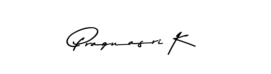 The best way (Asem Kandis PERSONAL USE) to make a short signature is to pick only two or three words in your name. The name Pragnasri K include a total of six letters. For converting this name. Pragnasri K signature style 9 images and pictures png