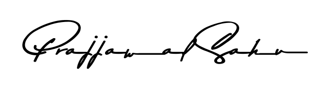 A stylish, flowing autograph style designed for name Prajjawal Sahu using Asem Kandis PERSONAL USE typography. Perfect for digital creative projects. Prajjawal Sahu signature style 9 images and pictures png