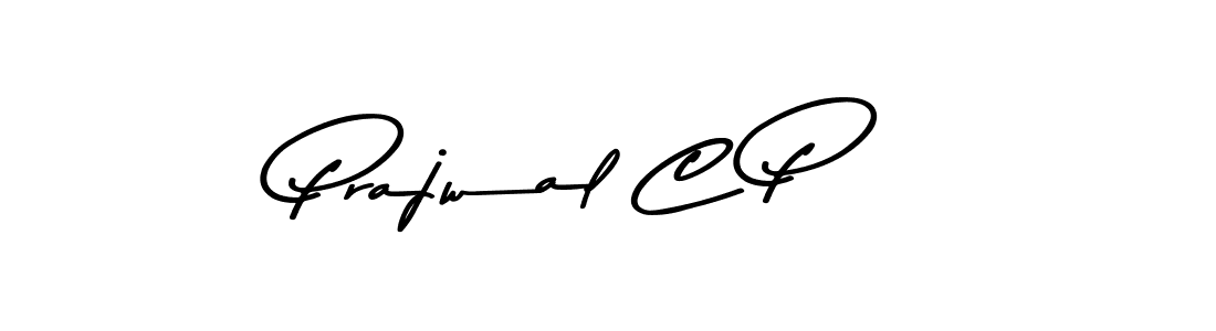Create a beautiful signature design for name Prajwal C P. With this signature (Asem Kandis PERSONAL USE) fonts, you can make a handwritten signature for free. Prajwal C P signature style 9 images and pictures png