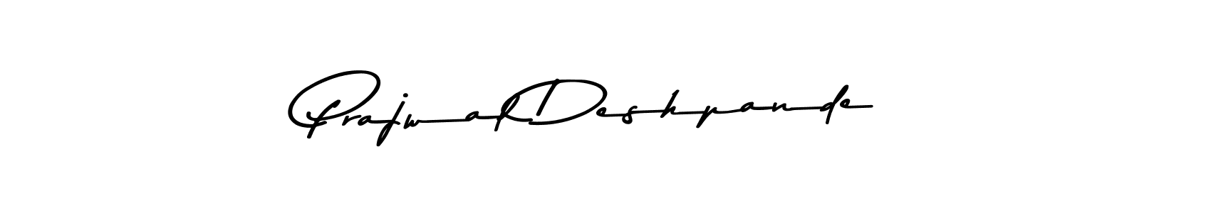 How to make Prajwal Deshpande name signature. Use Asem Kandis PERSONAL USE style for creating short signs online. This is the latest handwritten sign. Prajwal Deshpande signature style 9 images and pictures png