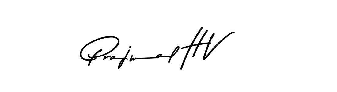 How to make Prajwal H V name signature. Use Asem Kandis PERSONAL USE style for creating short signs online. This is the latest handwritten sign. Prajwal H V signature style 9 images and pictures png