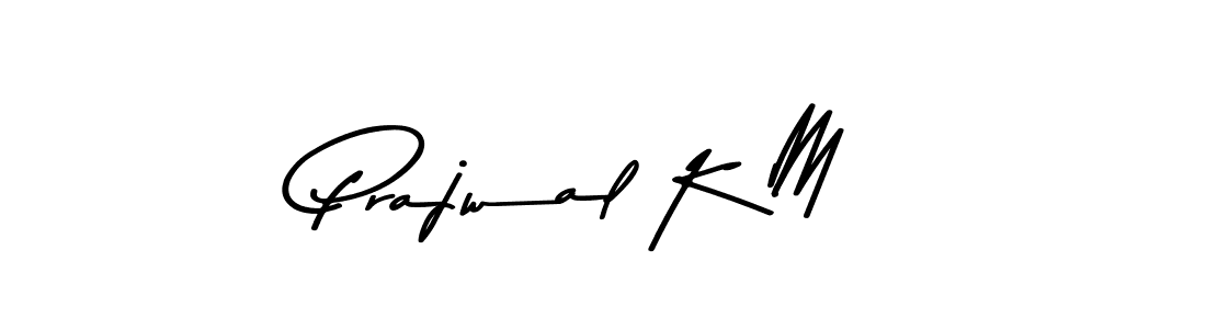Prajwal K M stylish signature style. Best Handwritten Sign (Asem Kandis PERSONAL USE) for my name. Handwritten Signature Collection Ideas for my name Prajwal K M. Prajwal K M signature style 9 images and pictures png