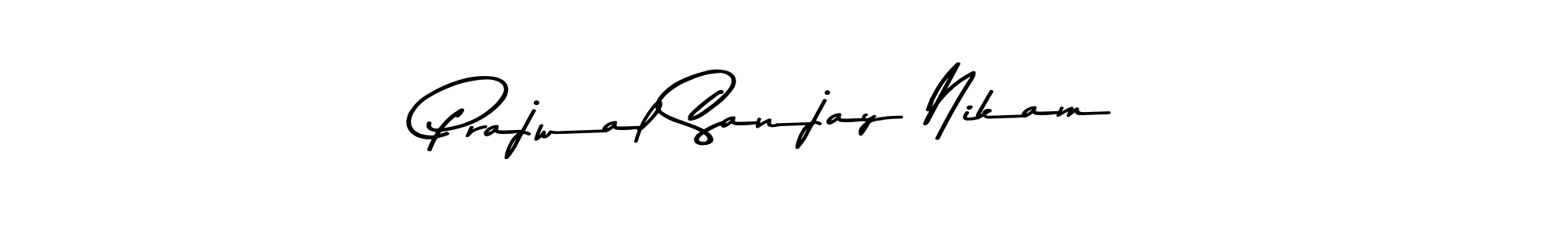 The best way (Asem Kandis PERSONAL USE) to make a short signature is to pick only two or three words in your name. The name Prajwal Sanjay Nikam include a total of six letters. For converting this name. Prajwal Sanjay Nikam signature style 9 images and pictures png