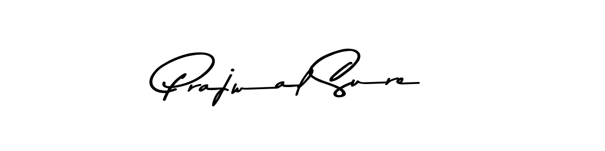 How to make Prajwal Sure name signature. Use Asem Kandis PERSONAL USE style for creating short signs online. This is the latest handwritten sign. Prajwal Sure signature style 9 images and pictures png