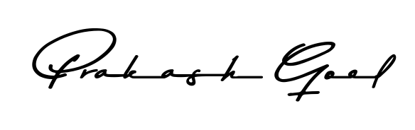 The Asem Kandis PERSONAL USE font gives name Prakash Goel a signature that looks effortless yet distinguished. Download high-res PNG instantly. Prakash Goel signature style 9 images and pictures png