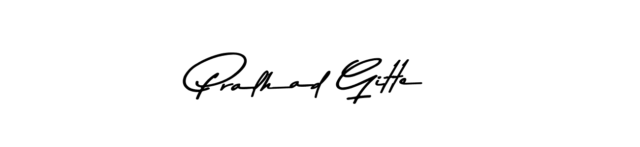 Make a beautiful signature design for name Pralhad Gitte. With this signature (Asem Kandis PERSONAL USE) style, you can create a handwritten signature for free. Pralhad Gitte signature style 9 images and pictures png