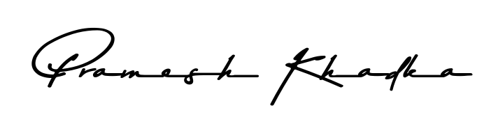 Similarly Asem Kandis PERSONAL USE is the best handwritten signature design. Signature creator online. You can use it as an online autograph creator for name Pramesh Khadka. Pramesh Khadka signature style 9 images and pictures png