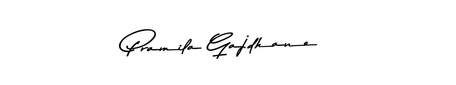 Create a beautiful signature design for name Pramila Gajdhane. With this signature (Asem Kandis PERSONAL USE) fonts, you can make a handwritten signature for free. Pramila Gajdhane signature style 9 images and pictures png