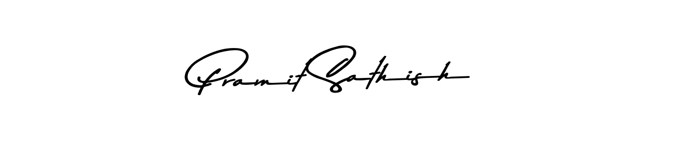 How to make Pramit Sathish name signature. Use Asem Kandis PERSONAL USE style for creating short signs online. This is the latest handwritten sign. Pramit Sathish signature style 9 images and pictures png