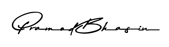 This is the best signature style for the Pramod Bhasin name. Also you like these signature font (Asem Kandis PERSONAL USE). Mix name signature. Pramod Bhasin signature style 9 images and pictures png