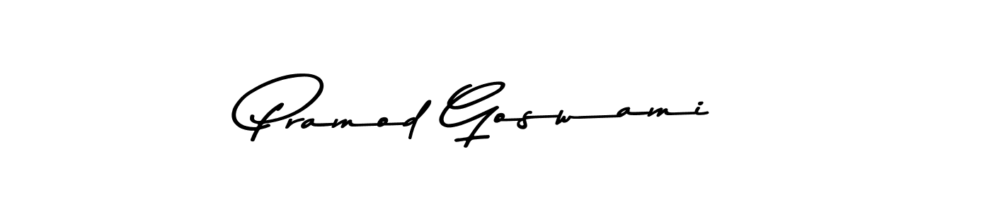 Create a beautiful signature design for name Pramod Goswami. With this signature (Asem Kandis PERSONAL USE) fonts, you can make a handwritten signature for free. Pramod Goswami signature style 9 images and pictures png