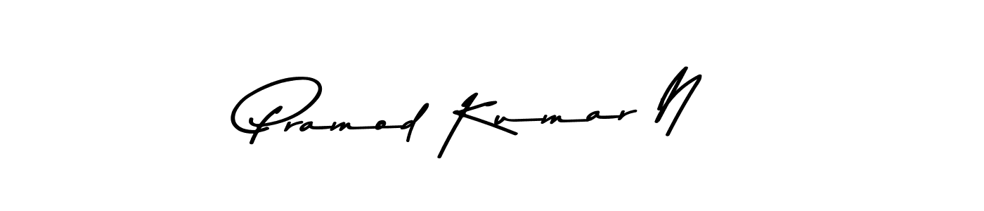 Create a beautiful signature design for name Pramod Kumar N. With this signature (Asem Kandis PERSONAL USE) fonts, you can make a handwritten signature for free. Pramod Kumar N signature style 9 images and pictures png