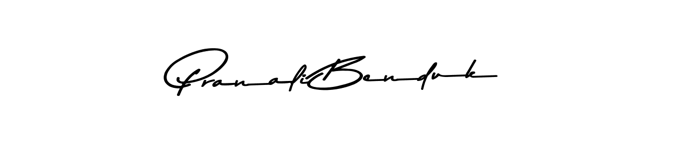 How to make Pranali Benduk name signature. Use Asem Kandis PERSONAL USE style for creating short signs online. This is the latest handwritten sign. Pranali Benduk signature style 9 images and pictures png