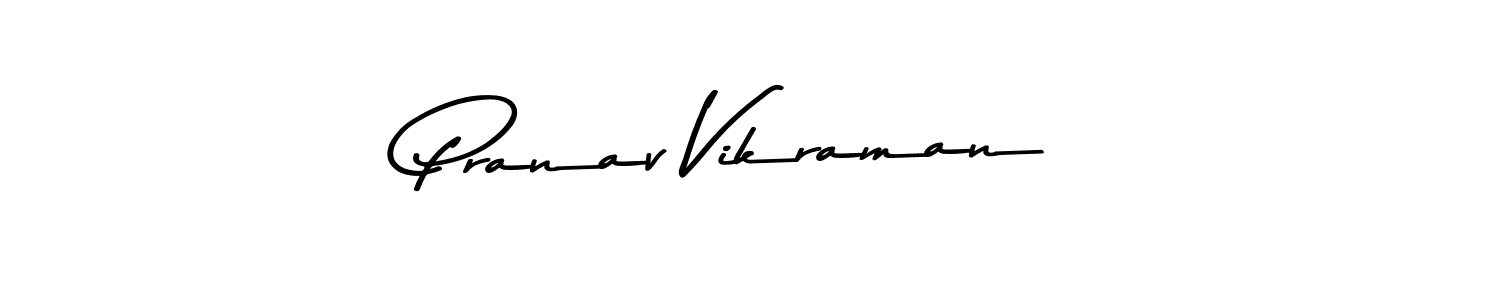 How to make Pranav Vikraman name signature. Use Asem Kandis PERSONAL USE style for creating short signs online. This is the latest handwritten sign. Pranav Vikraman signature style 9 images and pictures png