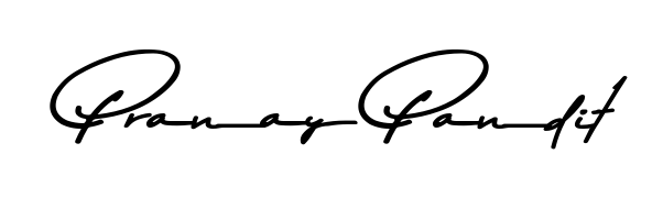 The Asem Kandis PERSONAL USE font transforms the name Pranay Pandit into an executive sign with sharp precision and distinguished character. Pranay Pandit signature style 9 images and pictures png