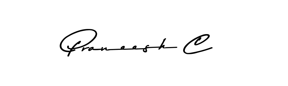Make a beautiful signature design for name Praneesh C. With this signature (Asem Kandis PERSONAL USE) style, you can create a handwritten signature for free. Praneesh C signature style 9 images and pictures png