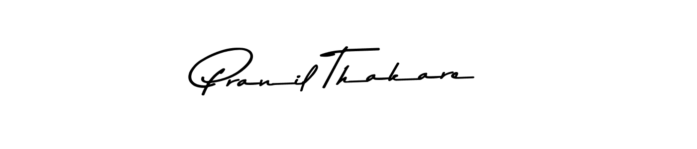How to make Pranil Thakare name signature. Use Asem Kandis PERSONAL USE style for creating short signs online. This is the latest handwritten sign. Pranil Thakare signature style 9 images and pictures png