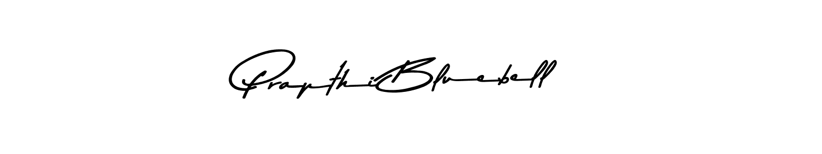 Prapthi Bluebell stylish signature style. Best Handwritten Sign (Asem Kandis PERSONAL USE) for my name. Handwritten Signature Collection Ideas for my name Prapthi Bluebell. Prapthi Bluebell signature style 9 images and pictures png