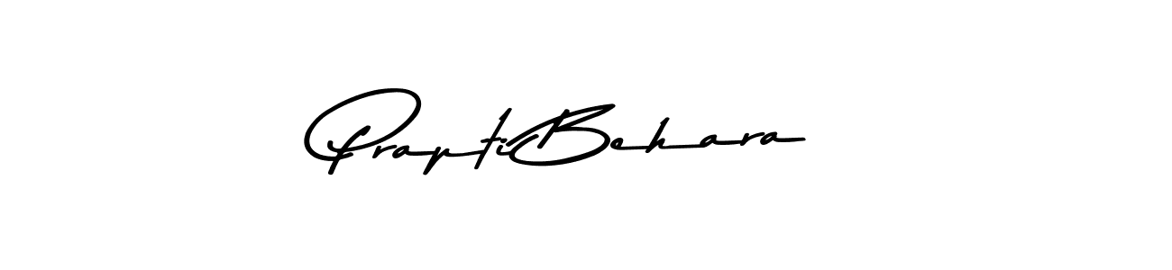 How to make Prapti Behara name signature. Use Asem Kandis PERSONAL USE style for creating short signs online. This is the latest handwritten sign. Prapti Behara signature style 9 images and pictures png