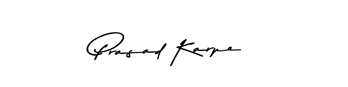 Create a beautiful signature design for name Prasad Karpe. With this signature (Asem Kandis PERSONAL USE) fonts, you can make a handwritten signature for free. Prasad Karpe signature style 9 images and pictures png