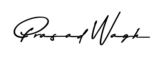 How to make Prasad Wagh name signature. Use Asem Kandis PERSONAL USE style for creating short signs online. This is the latest handwritten sign. Prasad Wagh signature style 9 images and pictures png