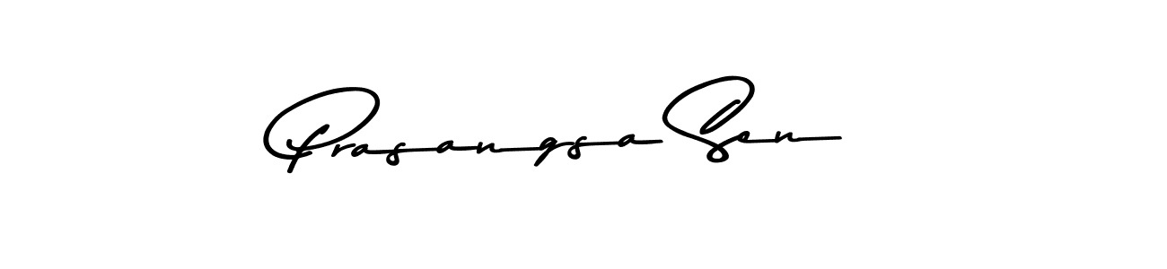 How to make Prasangsa Sen name signature. Use Asem Kandis PERSONAL USE style for creating short signs online. This is the latest handwritten sign. Prasangsa Sen signature style 9 images and pictures png