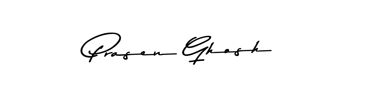 How to make Prasen Ghosh name signature. Use Asem Kandis PERSONAL USE style for creating short signs online. This is the latest handwritten sign. Prasen Ghosh signature style 9 images and pictures png