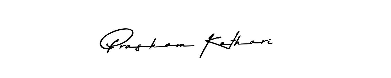 Create a beautiful signature design for name Prasham Kothari. With this signature (Asem Kandis PERSONAL USE) fonts, you can make a handwritten signature for free. Prasham Kothari signature style 9 images and pictures png