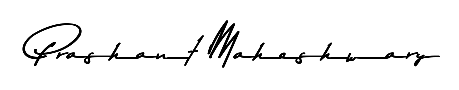 A modern signature idea for name Prashant Maheshwary using Asem Kandis PERSONAL USE font. Clean strokes and elegant curves make it stand out instantly. Prashant Maheshwary signature style 9 images and pictures png