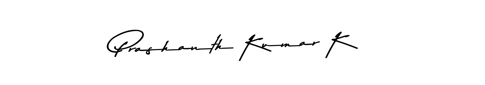 Create a beautiful signature design for name Prashanth Kumar K. With this signature (Asem Kandis PERSONAL USE) fonts, you can make a handwritten signature for free. Prashanth Kumar K signature style 9 images and pictures png