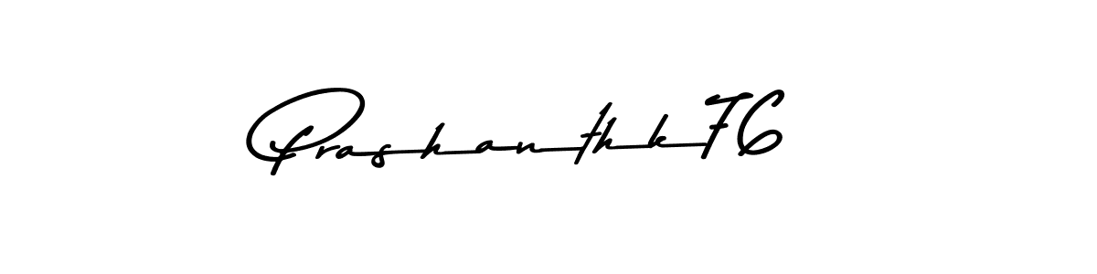 How to make Prashanthk76 name signature. Use Asem Kandis PERSONAL USE style for creating short signs online. This is the latest handwritten sign. Prashanthk76 signature style 9 images and pictures png