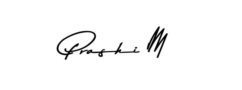 How to make Prashi M name signature. Use Asem Kandis PERSONAL USE style for creating short signs online. This is the latest handwritten sign. Prashi M signature style 9 images and pictures png