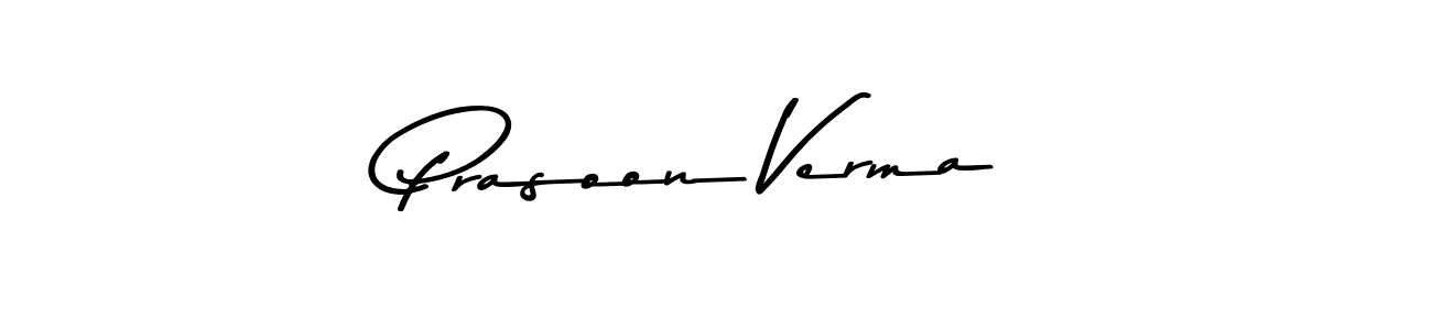Use a signature maker to create a handwritten signature online. With this signature software, you can design (Asem Kandis PERSONAL USE) your own signature for name Prasoon Verma. Prasoon Verma signature style 9 images and pictures png