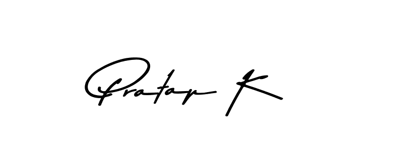 How to make Pratap K name signature. Use Asem Kandis PERSONAL USE style for creating short signs online. This is the latest handwritten sign. Pratap K signature style 9 images and pictures png