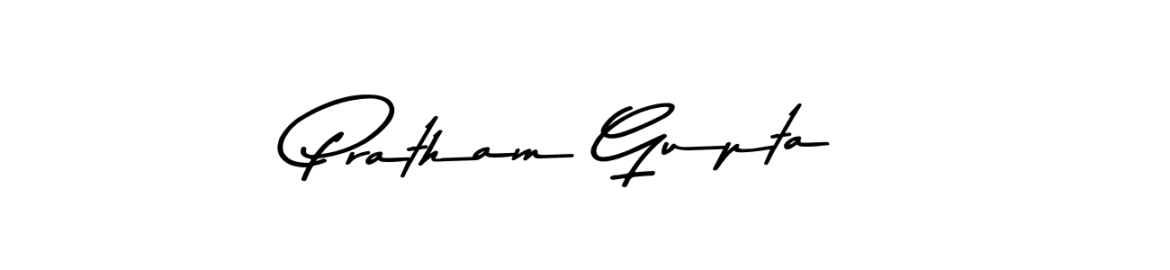 Make a beautiful signature design for name Pratham Gupta. With this signature (Asem Kandis PERSONAL USE) style, you can create a handwritten signature for free. Pratham Gupta signature style 9 images and pictures png