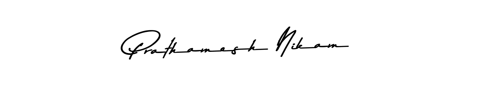 Prathamesh Nikam stylish signature style. Best Handwritten Sign (Asem Kandis PERSONAL USE) for my name. Handwritten Signature Collection Ideas for my name Prathamesh Nikam. Prathamesh Nikam signature style 9 images and pictures png