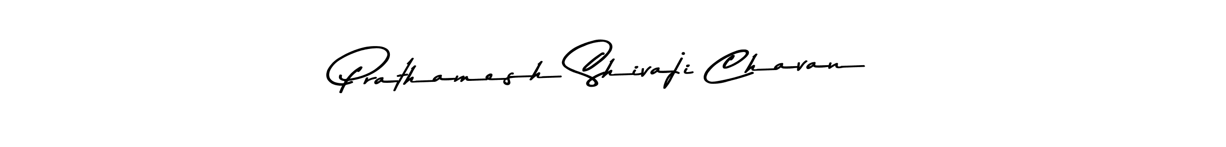 How to make Prathamesh Shivaji Chavan name signature. Use Asem Kandis PERSONAL USE style for creating short signs online. This is the latest handwritten sign. Prathamesh Shivaji Chavan signature style 9 images and pictures png