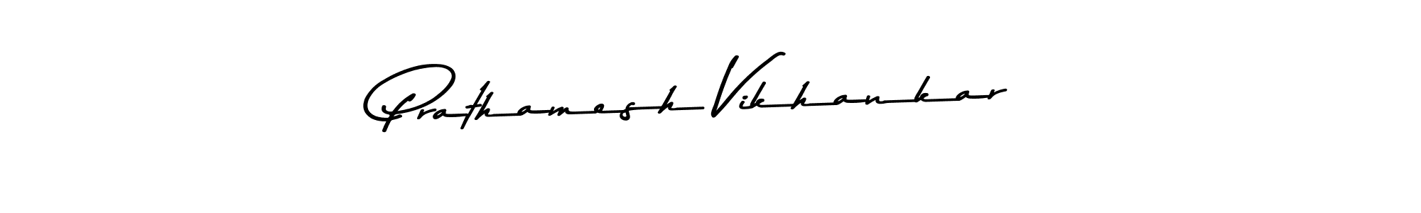How to make Prathamesh Vikhankar name signature. Use Asem Kandis PERSONAL USE style for creating short signs online. This is the latest handwritten sign. Prathamesh Vikhankar signature style 9 images and pictures png