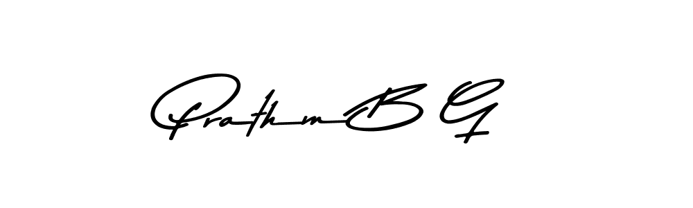 Make a beautiful signature design for name Prathm B G. With this signature (Asem Kandis PERSONAL USE) style, you can create a handwritten signature for free. Prathm B G signature style 9 images and pictures png