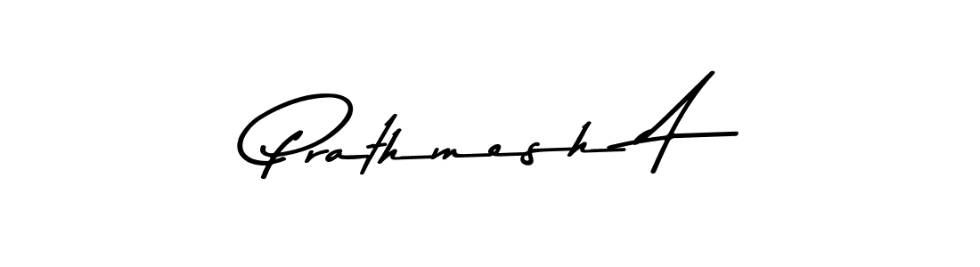 How to make Prathmesh A name signature. Use Asem Kandis PERSONAL USE style for creating short signs online. This is the latest handwritten sign. Prathmesh A signature style 9 images and pictures png