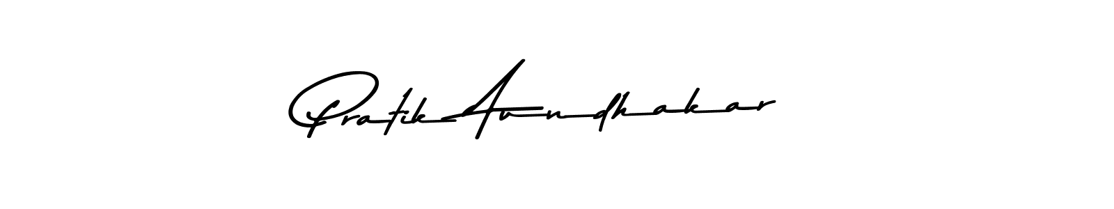 Create a beautiful signature design for name Pratik Aundhakar. With this signature (Asem Kandis PERSONAL USE) fonts, you can make a handwritten signature for free. Pratik Aundhakar signature style 9 images and pictures png