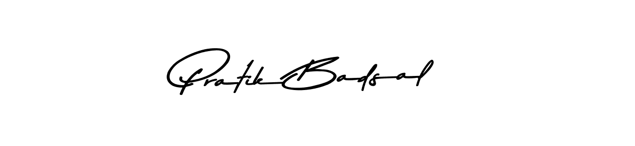 How to make Pratik Badsal name signature. Use Asem Kandis PERSONAL USE style for creating short signs online. This is the latest handwritten sign. Pratik Badsal signature style 9 images and pictures png