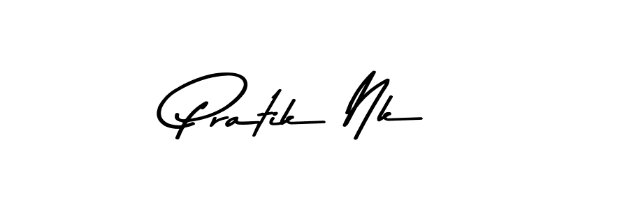 How to make Pratik Nk name signature. Use Asem Kandis PERSONAL USE style for creating short signs online. This is the latest handwritten sign. Pratik Nk signature style 9 images and pictures png