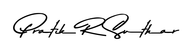 Transform the name Pratik R Suthar into a signature masterpiece using Asem Kandis PERSONAL USE font. Ideal for photographers, artists, and creators looking for watermarks. Pratik R Suthar signature style 9 images and pictures png