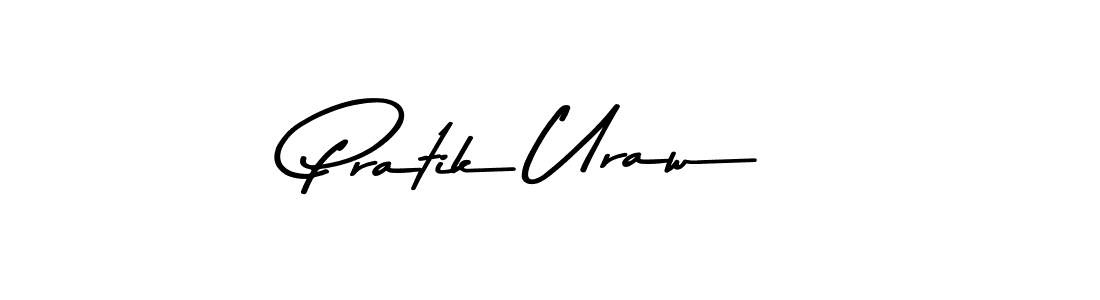 How to make Pratik Uraw name signature. Use Asem Kandis PERSONAL USE style for creating short signs online. This is the latest handwritten sign. Pratik Uraw signature style 9 images and pictures png