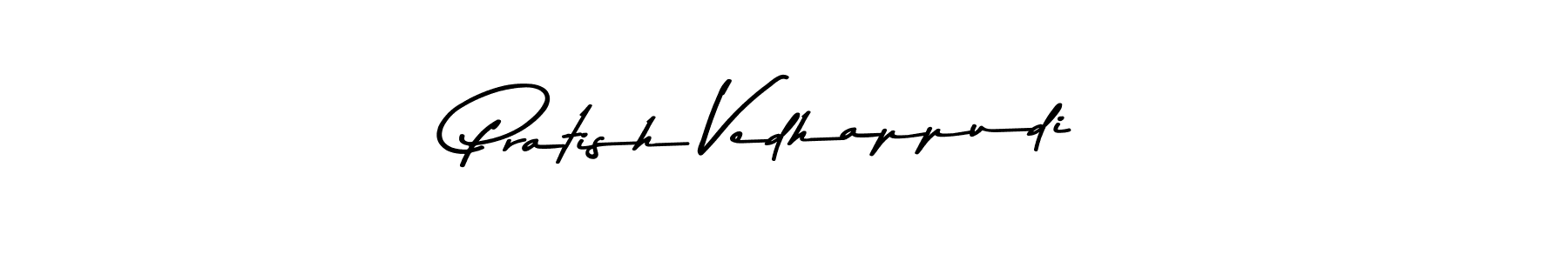 Create a beautiful signature design for name Pratish Vedhappudi. With this signature (Asem Kandis PERSONAL USE) fonts, you can make a handwritten signature for free. Pratish Vedhappudi signature style 9 images and pictures png