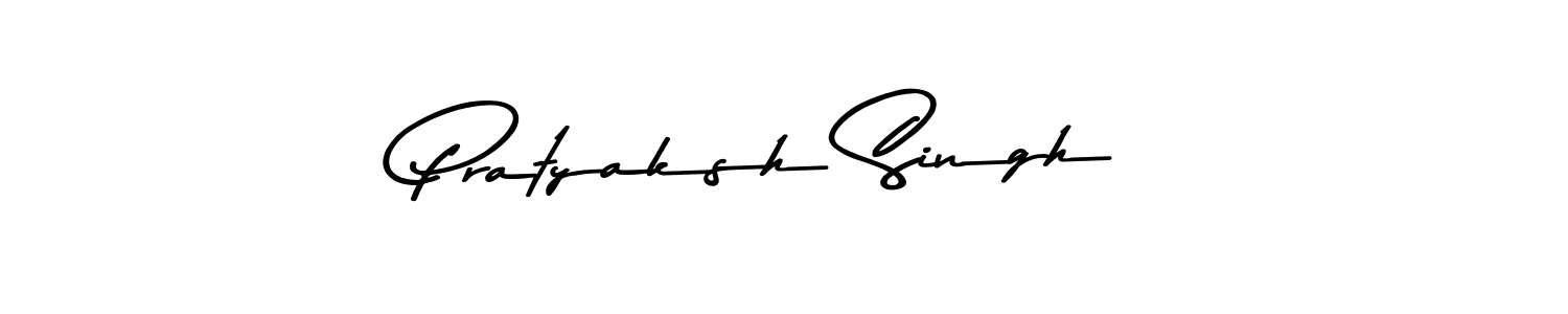 Create a beautiful signature design for name Pratyaksh Singh. With this signature (Asem Kandis PERSONAL USE) fonts, you can make a handwritten signature for free. Pratyaksh Singh signature style 9 images and pictures png