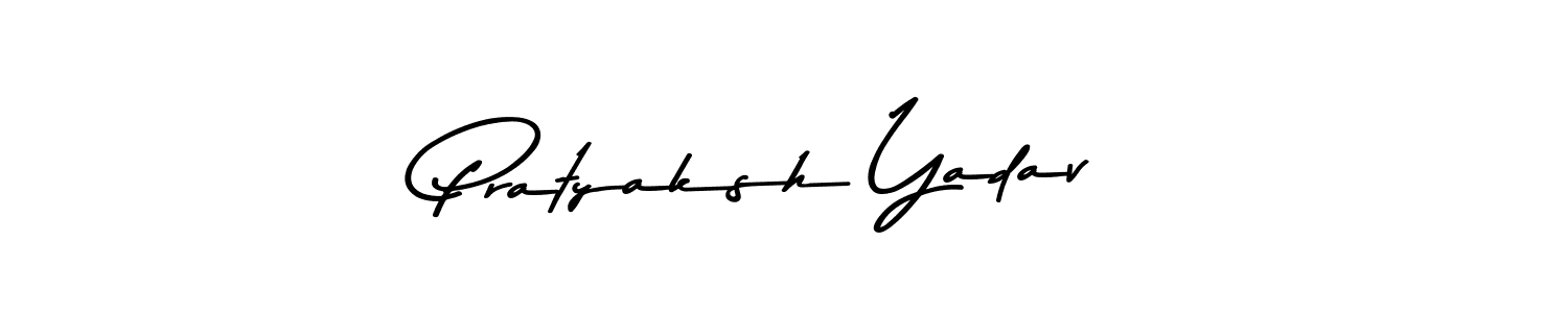 Create a beautiful signature design for name Pratyaksh Yadav. With this signature (Asem Kandis PERSONAL USE) fonts, you can make a handwritten signature for free. Pratyaksh Yadav signature style 9 images and pictures png